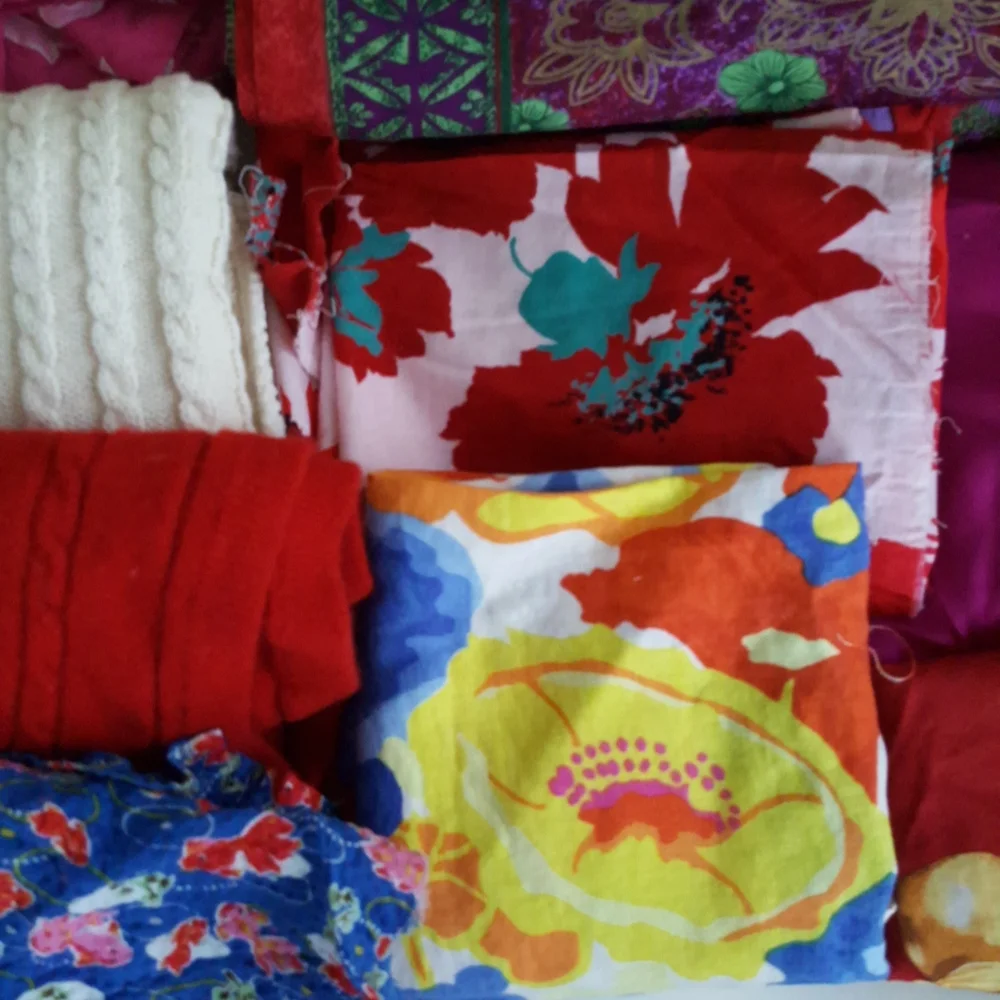 Fabrics Stash Silks Cottons Cashmere Cotton Florals Boho DIY Sewing Supplies